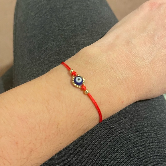 Handmade Evil Eye Silver Plate Bracelet - Picture 9 of 10